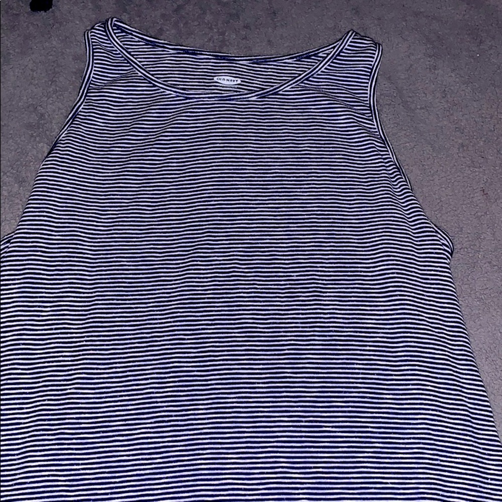 blue and white striped tank super cute